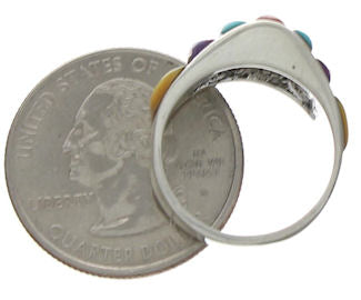 Multicolor Inlay Sterling Silver Southwest Ring