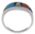 Southwestern Multicolor Silver Ring Size 6-1/2 EX43913