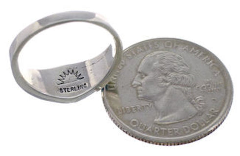 Southwestern Multicolor Silver Ring Size 6-1/2 EX43913