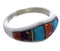 Multicolor Inlay Sterling Silver Ring Size 6-3/4 EX43923