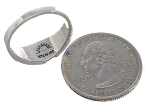 Multicolor Inlay Sterling Silver Ring Size 6-3/4 EX43923