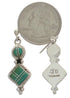 Sterling Silver Turquoise Inlay Post Dangle Earrings FX31051