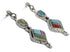 Sterling Silver Multicolor Inlay Post Dangle Earrings FX31053