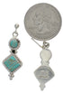 Silver Southwest Turquoise Inlay Post Dangle Earrings FX31050