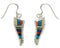 Multicolor Inlay Southwest Silver Hook Dangle Earrings FX31063