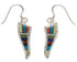 Multicolor Inlay Southwest Silver Hook Dangle Earrings FX31063