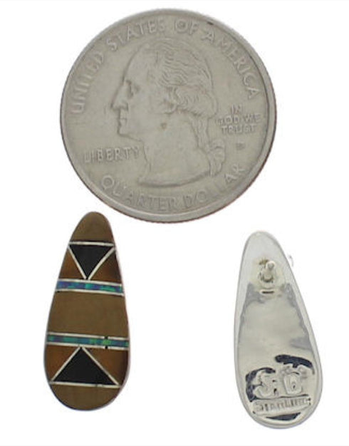 Multicolor Sterling Silver Southwest Post Earrings FX31091