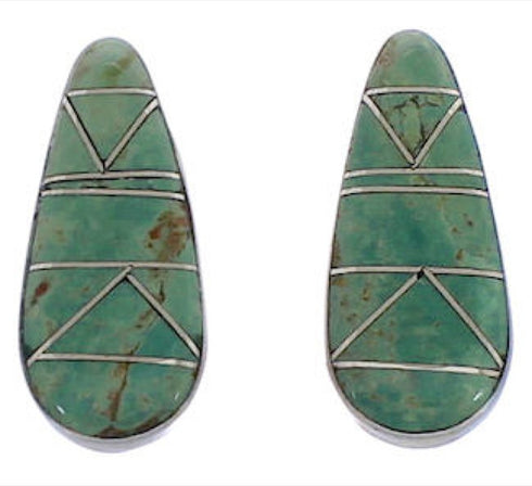 Genuine Sterling Silver Turquoise Southwest Post Earrings FX31096