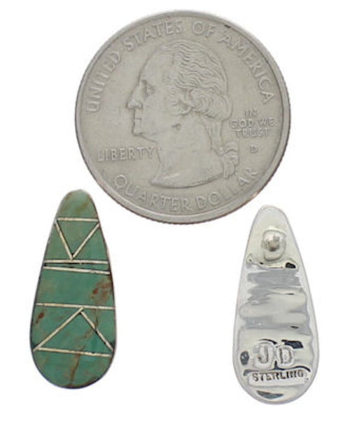 Genuine Sterling Silver Turquoise Southwest Post Earrings FX31096