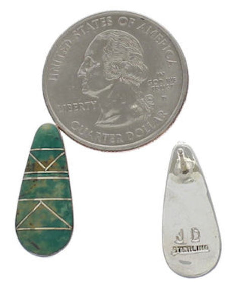 Genuine Sterling Silver Southwest Turquoise Post Earrings FX31098