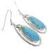 Silver Turquoise Inlay Hook Dangle Earrings FX31879