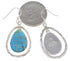 Silver Turquoise Inlay Hook Dangle Earrings FX31879