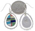 Southwest Sterling Silver Multicolor Inlay Earrings FX31885