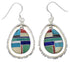 Southwest Silver Multicolor Inlay Earrings FX31889