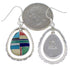 Southwest Silver Multicolor Inlay Earrings FX31889