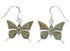 Silver Turquoise Butterfly Hook Dangle Earrings FX31894