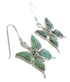 Turquoise Inlay Jewelry Butterfly Silver Earrings FX31901