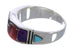 Authentic Silver Southwestern Multicolor Ring Size 8-1/2 AX36951