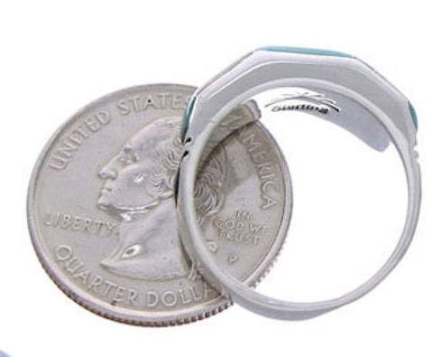 Jewelry Southwestern Turquoise And Opal Inlay Ring Size 8-1/4 AX37052