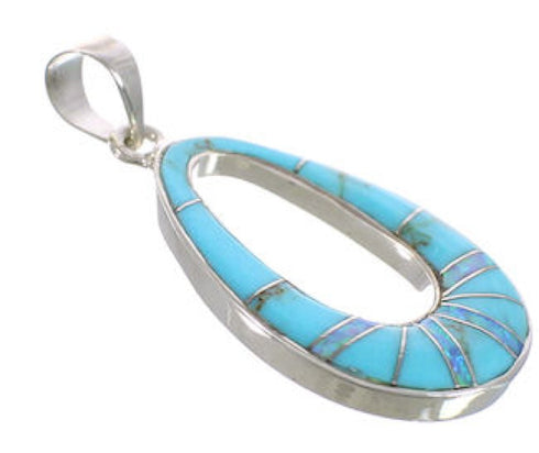 Sterling Silver Turquoise And Opal Slide Pendant WX42669