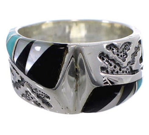 Sterling Silver Southwest Multicolor Ring Size 5-1/4 JX38396