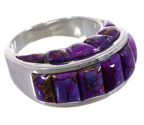 Sterling Silver Southwest Magenta Turquoise Ring Size 8-3/4 JX38741