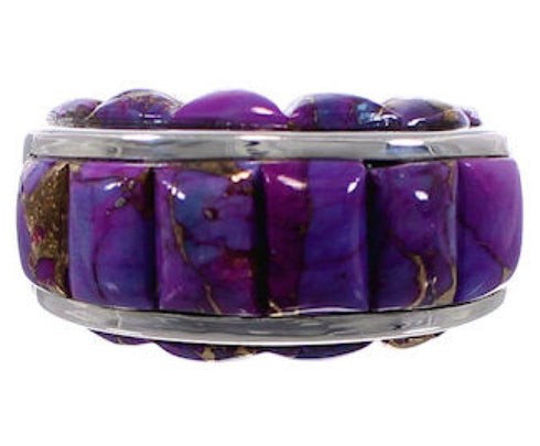 Sterling Silver Southwest Magenta Turquoise Ring Size 8-3/4 JX38741