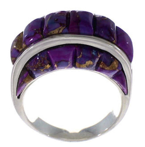 Sterling Silver Southwest Magenta Turquoise Ring Size 8-3/4 JX38741