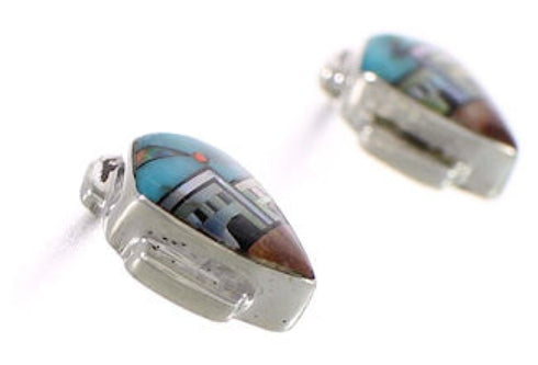 Multicolor Native American Village Design Southwest Earrings PX31454