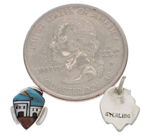 Multicolor Native American Village Design Southwest Earrings PX31454