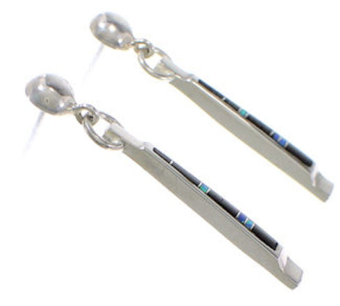 Jet Blue Opal Inlay Jewelry Southwest Post Dangle Earrings PX43483