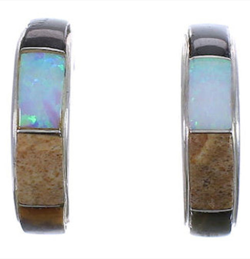 Sterling Silver Multicolor Post Hoop Earrings TX43972