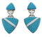 Silver And Turquoise Post Dangle Earrings TX43282