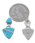 Silver And Turquoise Post Dangle Earrings TX43282