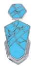 Genuine Sterling Silver Turquoise Inlay Slide Pendant WX43063