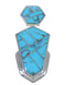 Genuine Sterling Silver Opal Turquoise Inlay Slide Pendant WX43064