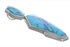 Genuine Sterling Silver Opal Turquoise Inlay Slide Pendant WX43064