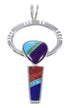 Authentic Sterling Silver Multicolor Inlay Pendant WX43229