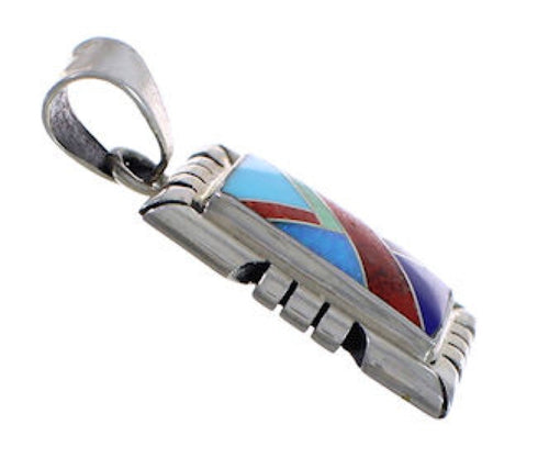 Multicolor Southwest Authentic Sterling Silver Pendant WX43266