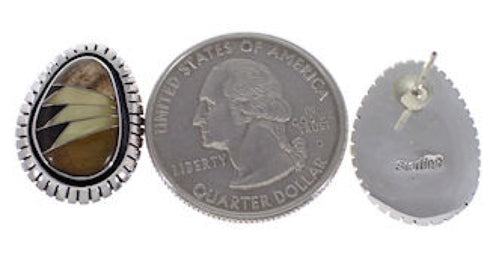 Sterling Silver Southwest Multicolor Post Earrings FX32862