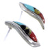 Silver Multicolor Inlay Post Earrings FX32936