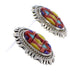 Multicolor Inlay Silver Southwestern Earrings FX32957