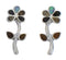 Multicolor Inlay Flower Sterling Silver Post Earrings PX43081
