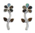 Multicolor Inlay Flower Sterling Silver Post Earrings PX43081