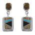 Multicolor Inlay Jewelry Sterling Silver Post Dangle Earrings PX43181