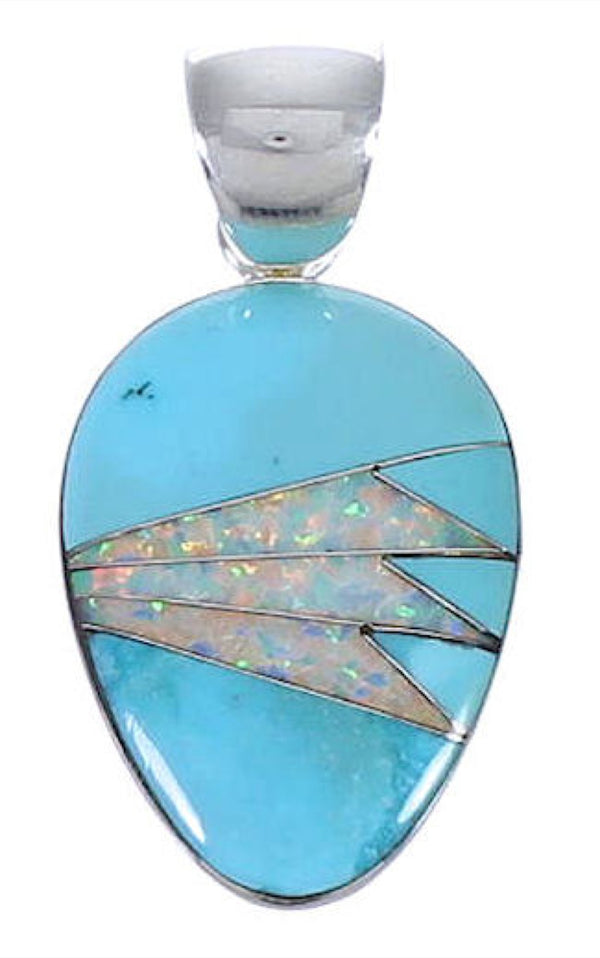 Turquoise And Opal Southwest Slide Pendant PX29217