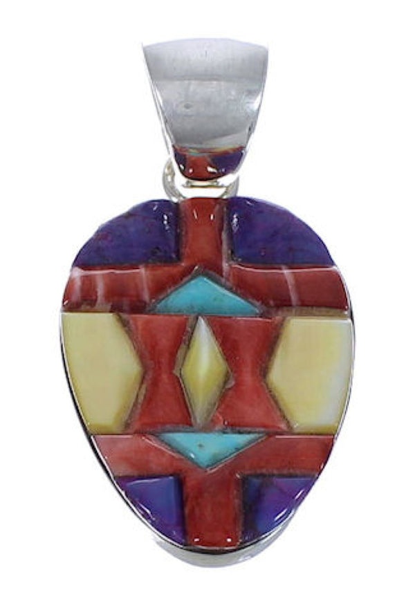 Southwestern Multicolor Inlay Slide Pendant PX29219