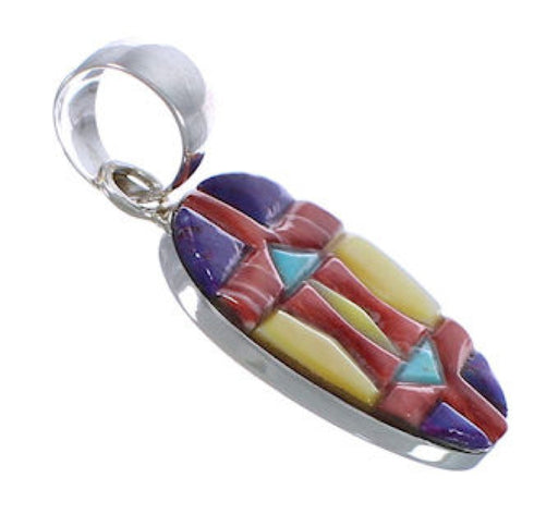 Southwestern Multicolor Inlay Slide Pendant PX29219
