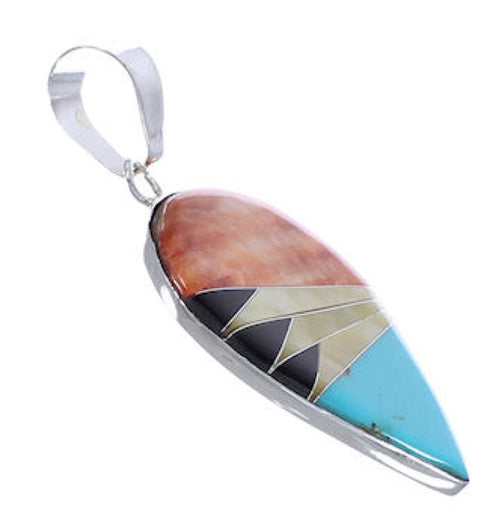 Sterling Silver And Multicolor Slide Pendant PX29223