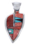 Multicolor Inlay Southwestern Sterling Silver Slide Pendant PX29228